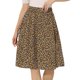 thumbnail image 1 of Falda Acampanada Hasta La Rodilla Con Estampado Floral De Verano Para Mujer Marrón S, 1 of 6