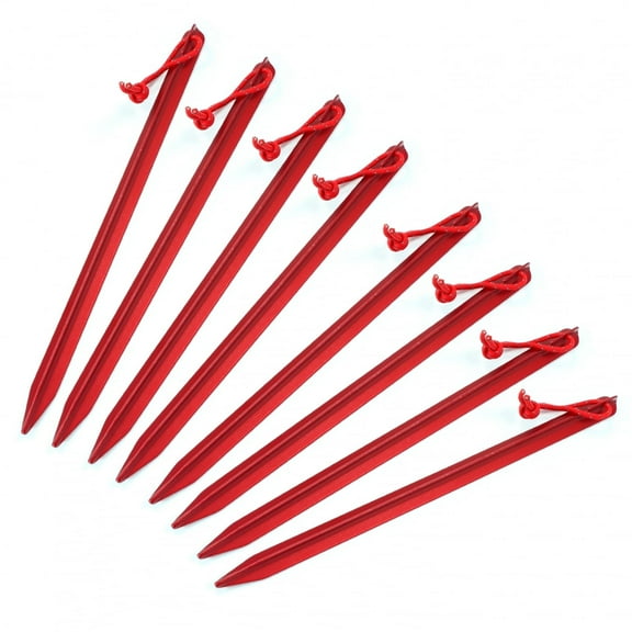 ASR Outdoor 9 Inch Aircraft Grade Aluminum Camping Stakes Tent Stakes, 8 Pack
