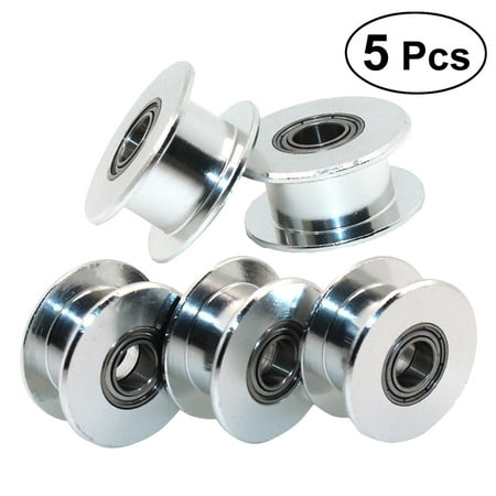 

5 PCS High Precision Aluminum Alloy GT2 20 Teeth 5mm Bore Timing Belt Pulleys for 6mm Belt (Silver)