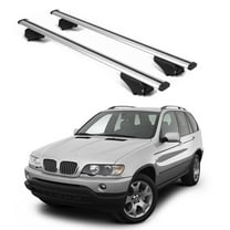 ERKUL Roof Rack Cross Bars for BMW X5 (E53) 2000-2006 | Aluminum Crossbars with Anti Theft Lock for Rooftop | Compatible with Raised Rails - Silver