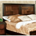 thumbnail image 6 of Full Size Bed Acacia Panel Headboard Footboard Unique Two Tone Walnut Finish Bedframe 1pc Bedroom Furniture Bed, 6 of 7