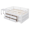 thumbnail image 6 of Tcbosik Loft Bed with Rolling Desk, Open Shelves and 4 Storage Drawers, Full Size Wood Bed Frame with Ladder and Guardrail, No Box Spring Needed, White, 6 of 9