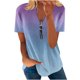 thumbnail image 2 of Fiudx Camisas para Mujer Blusa Superior con Estampado de Manga Corta y Cuello En V, Cómoda E Informal, a La Moda para Mujer, 2 of 5
