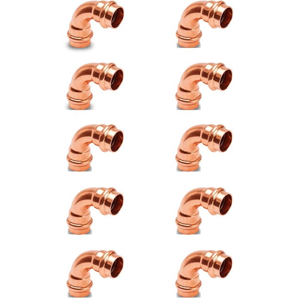 DMNI ProPress 1/2" Plumbing Copper Fitting 90 Degree PEX Elbow Copper Fitting Lead Free 100