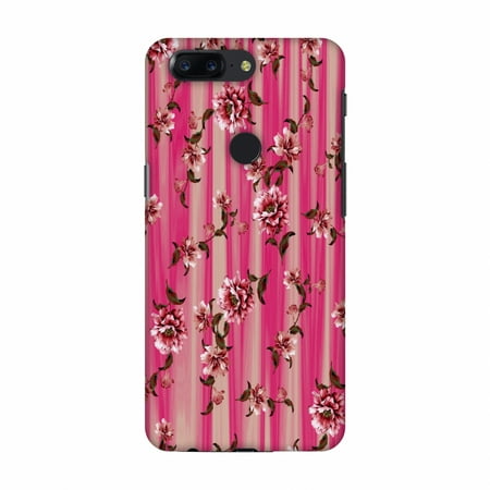 Pink Ps2 - OnePlus 5T Case - Dahlia with texture- Pink and red, Hard Plastic Back Cover, Slim Profile Cute Printed Designer Snap on Case with Screen Cleaning Kit
