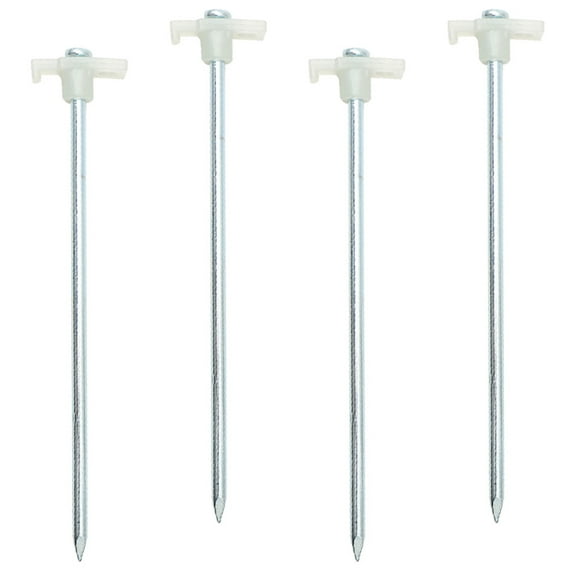 UPOUART 4-Pack Steel Camping Tent Stakes with Plastic , Heavy Duty Ground Nails for Outdoor Camping and Hiking