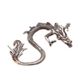 thumbnail image 3 of Figura de dragón de metal, estatua de dragón, adorno de mesa, escultura de animal de recuerdo plata, 3 of 9