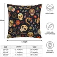 thumbnail image 2 of Multi-Size Linen Sofa Pillow Cover Invisible Zipper Open And Close Strong Use For Sofa Chair Garden Sofa Car Retro Skull Head Flower 20"X20", 2 of 8