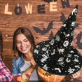 thumbnail image 4 of Halloween Witch Hat for Women, Black Wide Brim Extra Large Witch Hat Attached with Roses, Adults Masquerade Cosplay Accessory, 4 of 12