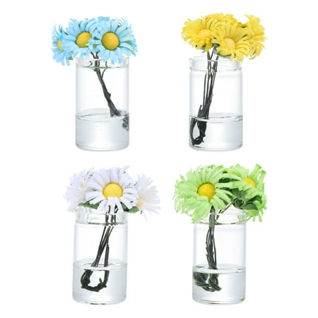 

4Pcs Mini House Decor Mini Bonsai Model Artificial Sunflower Decor Photo Props