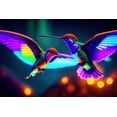 thumbnail image 4 of Stephen Chambers 32x23 Black Ornate Wood Framed With Double Matting Wall Art Titled - Unreal Neon Hummingbirds, 4 of 6