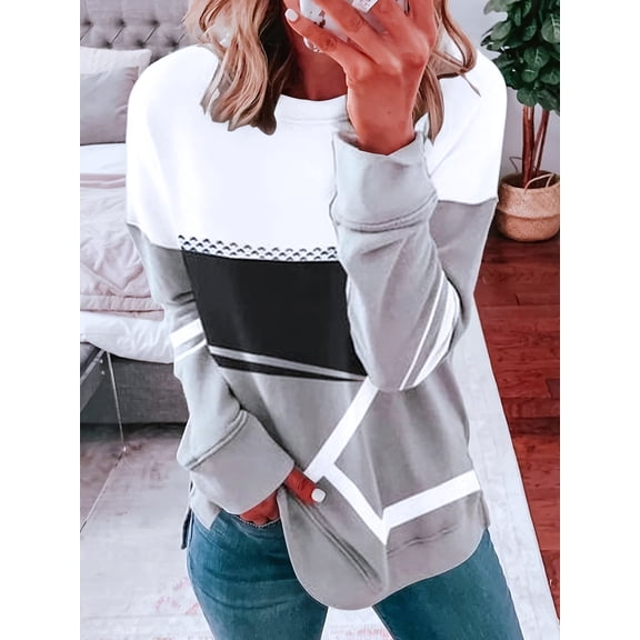 Nyfairy Women Crew Neck Long Sleeve Casual Sweatshirt