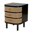 thumbnail image 2 of bali & pari Nabila Rattan and Bayur Wood BOHO Nightstand, 3-Drawer, Black, 2 of 10