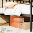 thumbnail image 4 of Size Metal Platform Bed Frame/Victorian Style Headboard and Footboard/Steel Slat Support/Easy Assembly/No Box Spring Needed/Underbed Storage/Noise Free/Black, 4 of 6