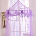 thumbnail image 5 of Epoch Hometex, Inc. Buttons and Bows Kids' Collapsible Hoop Sheer Bed Canopy Purple, 5 of 5