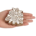 thumbnail image 4 of IBA Indianbeautifulart Textile Printing Block Rose Floral Motif Hand Carved Wooden Stamp Wood Block Printing Textile Stamps For Fabric/ Pottery Blocks,5 Inch, 4 of 6