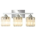 thumbnail image 6 of Deyidn 16.9" Modern Chrome Vanity Light, 3-Light Dimmable Bathroom Light Fixture with Square Crystal Shades, for Mirror Lighting, Bathroom Wall Sconce, 6 of 9