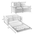 thumbnail image 4 of GEXPUSM 55" 3-in-1 Folding Sofa Bed with Side Storage Pockets, Modern,Double Futon Sofa,Gray, 4 of 5