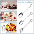 thumbnail image 4 of 12PCS Dessert Spoons and Forks Set, Shovel Shape Ice Cream Spoons, Mini Shovel Spoons for Coffee Yogurt Cake Fruit, 4 of 5