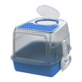 thumbnail image 2 of Cajas de arena para gatos con capucha, bandeja de arena para gatos, salida superior espaciosa grande y entrada frontal, inodoro para gatos pequeños, Azul Yinane Bandeja de arena para gatos, 2 of 8