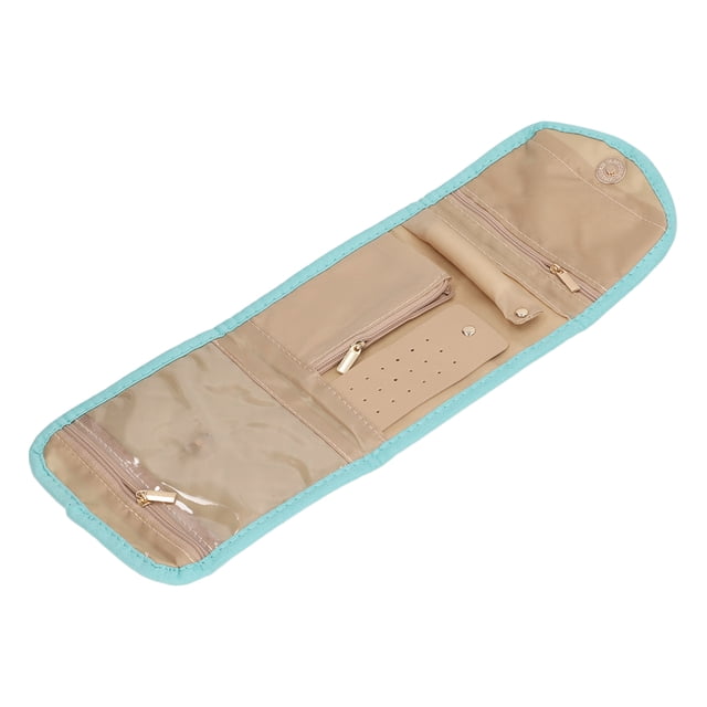 Organizador De Joyas De Viaje, Suficiente Espacio, Suave, Evita Que Se Entrelacen, Estuche De Viaje Para Joyas, Almacenamiento Conveniente Plegable Para Collares Y Pendientes
