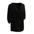 thumbnail image 3 of Women's Summer Tops Chiffon V Neck Ruched Trendy Blouses Tunic Loose Lightweight Casual Short Sleeve T Shirts Tops, 3 of 3