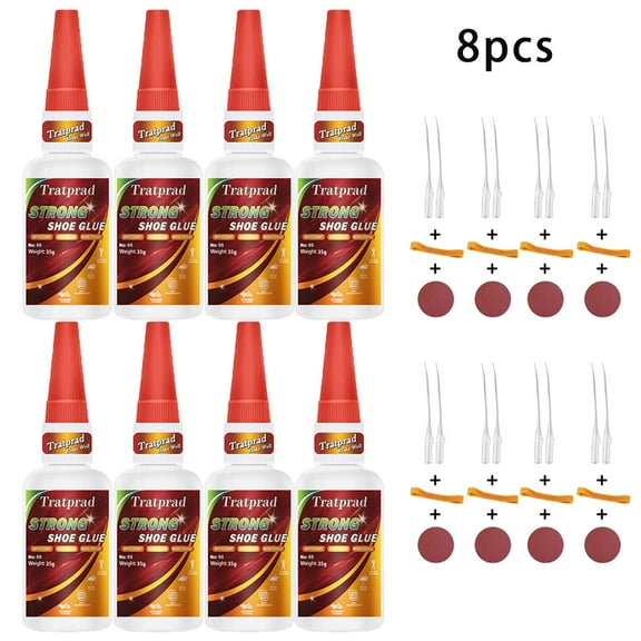 8 pcs Strong Versatile Shoe Repair Glue - Precision Nozzle Adhesive for Sneakers, Faux & Soft Resin Shoes - Ideal for DIY Crafts & Quick Fixes, Shoe Accessories
