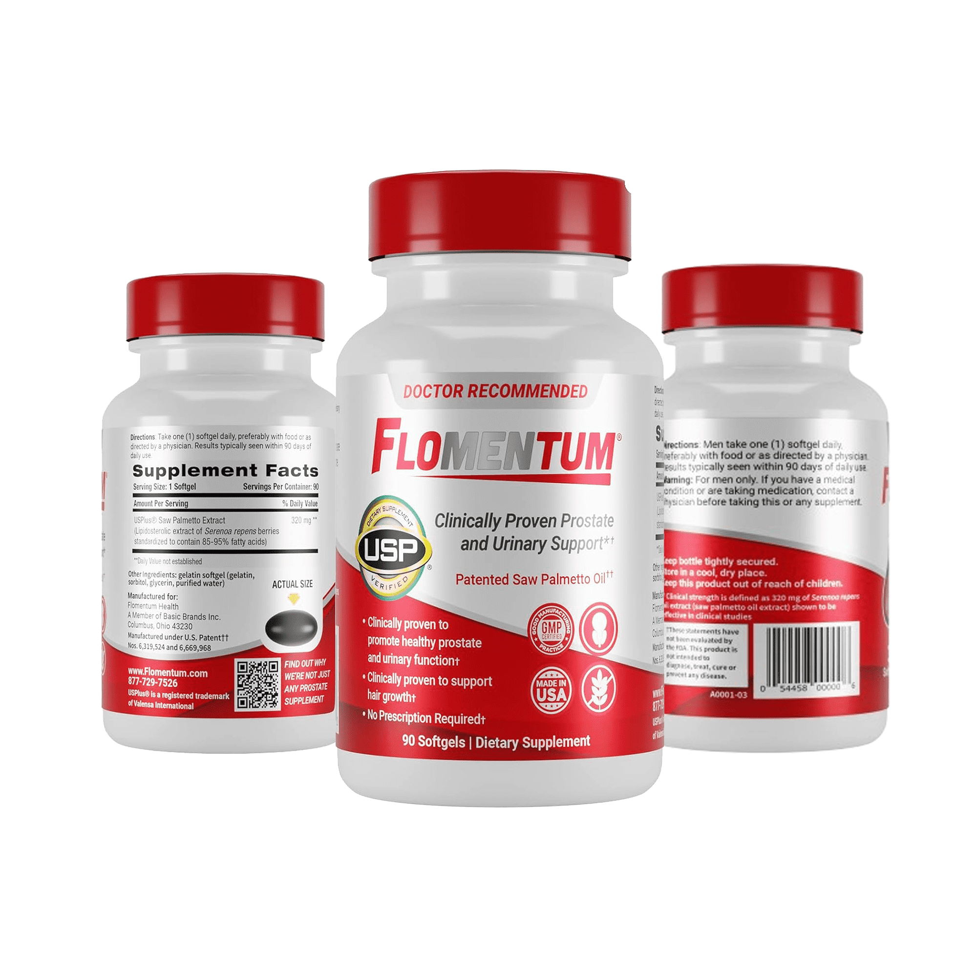 Flomentum Health Prostate Support Supplement with Saw Palmetto Berry Oil, 90 Count