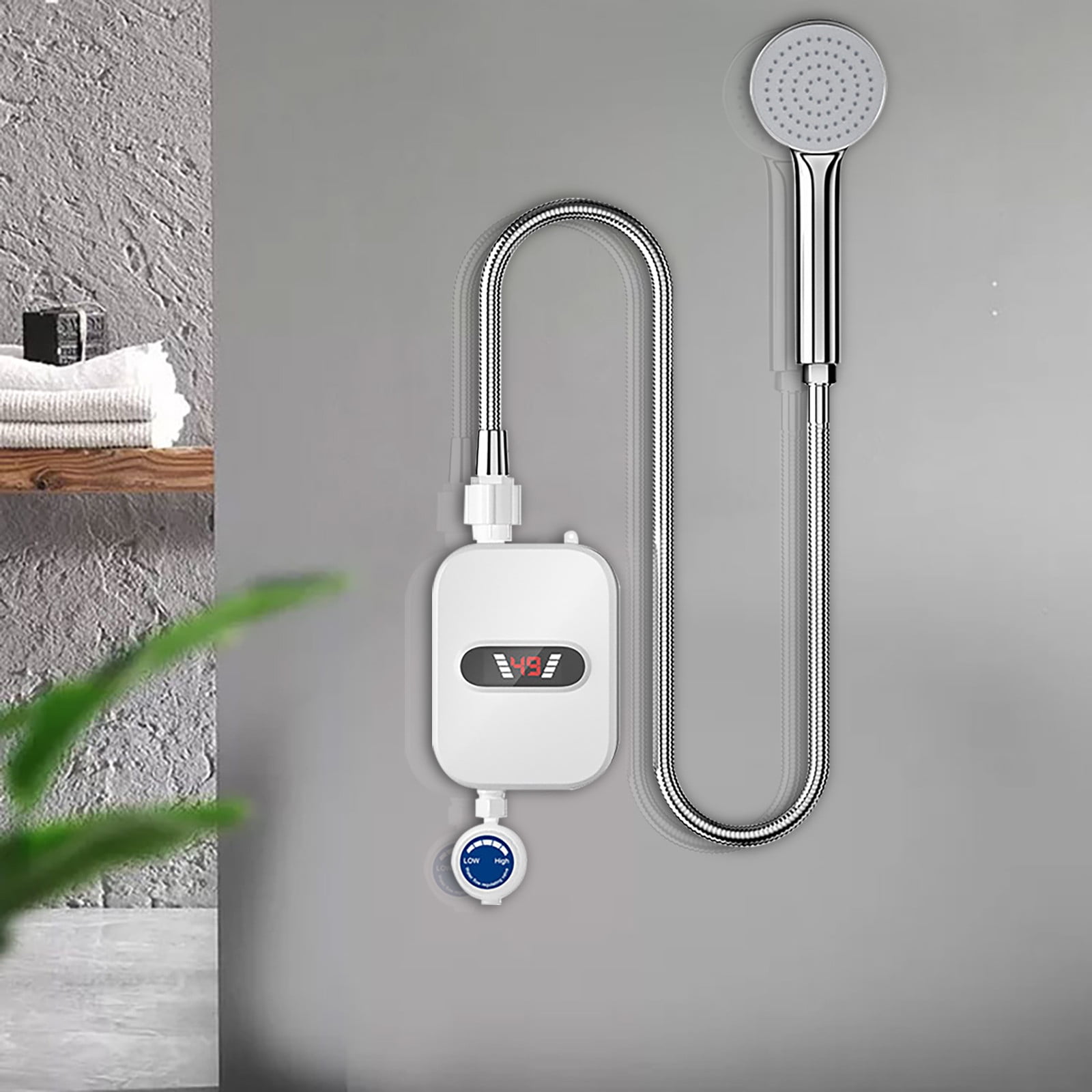 LHNFT Tankless Water Heater Electric, Mini Instant Hot Water Heater Portable Outdoor Camping Water Heater for Shower Bathroom Kitchen Washing Instant Water Heater Portable Heater