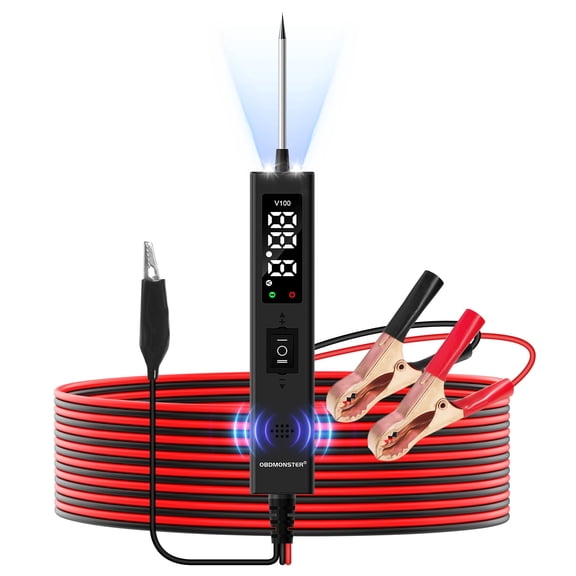 V100 Automotive Circuit Tester– 0‑80V DC Power Circuit Probe, Short & Open Circuit Finder, Car Fuse Tester with 5‑Meter Lead