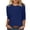 Navy, variant on Staron Women's 3/4 Sleeve Round Neck Top Casual Blouse Pullover Solid Color Basic Comfy Relaxed Loose Fit Shirt, White L