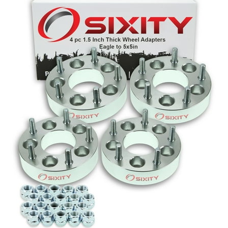 Sixity Auto 4 pc 5x4.5" to 5x5" Wheel Spacers Adapters 1.5" compatible with Eagle Talon Vision Thick