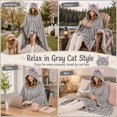 thumbnail image 4 of Wearable Blanket Hoodie Gray Warm Flannel Blanket with Sleeves Hoodie for Mom, Girlfriend, Wife, , Sister - for Christmas(Gray ), 4 of 6