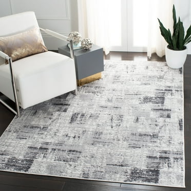 SAFAVIEH Amelia Carrie Abstract Distressed Area Rug, Grey/Charcoal, 6'7" x 6'7" Square