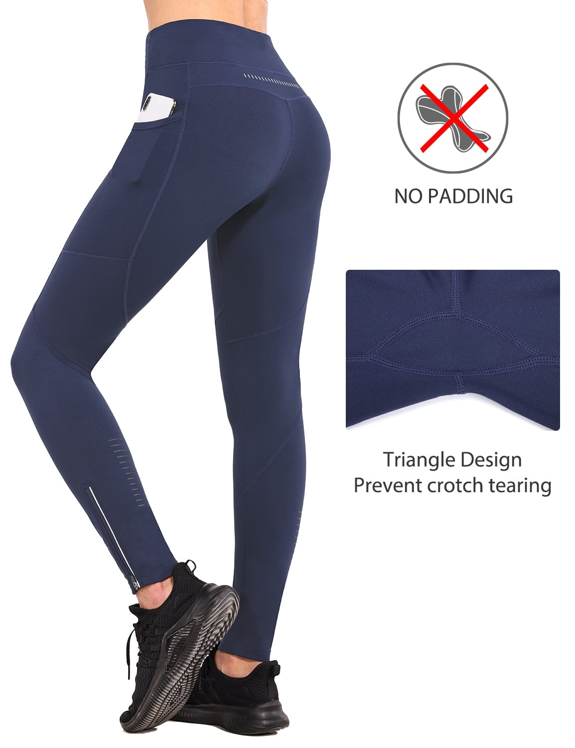 BALEAF Women's Fleece Lined Leggings Cycling Waterproof Trousers Winter Running  Pants with Zip Pockets High Waisted Hiking Tights Blue XS : :  Fashion