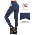 thumbnail image 5 of BALEAF Women's Fleece Lined Leggings Water Resistant High Waisted Thermal Hiking Pants Winter Running Tights Zip Pockets Blue M, 5 of 8