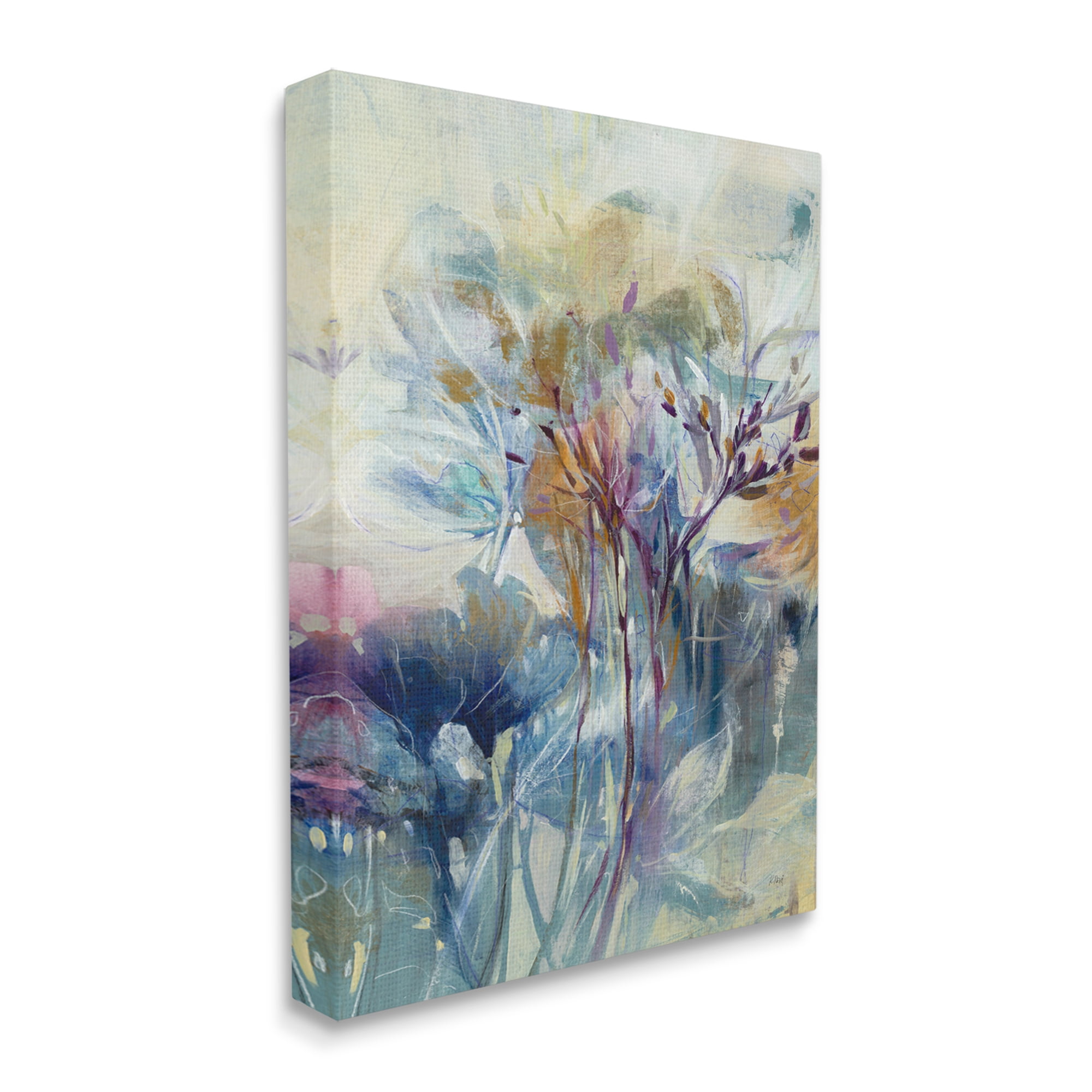 Stupell Industries Blooming Floral Blossoms Layered Botanical Outline Painting Painting Gallery Wrapped Canvas Print Wall Art, Design by K. Nari