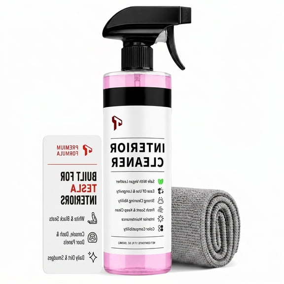 1 Pack Car Interior Cleaner Spray for Vegan Leather Seats, Console & Dash, 17 fl oz with Microfiber Towel