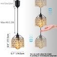 thumbnail image 4 of FSLiving Adjustable Height H Type Track Pendant Light Iron Square Crystal Cage Lamp Track Mount E26 Socket Vintage Style Pendant Light for Dinning Table Top Island Sloped Ceiling - 1 Light, 4 of 7