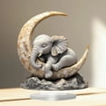 thumbnail image 6 of Hometravel Sleeping Elephant on Moon Desktop Decoration, Living Room Bedroom Home Decor Figurine, Cute Animal Statue for Shelves and Nightstands, 6 of 6