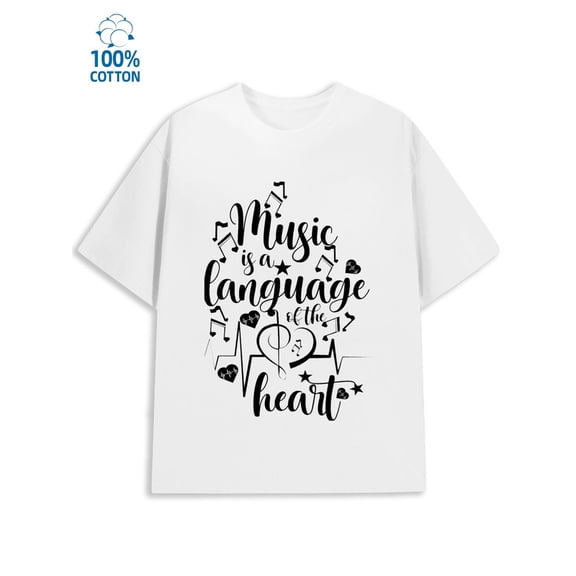 Music Heartbeat Tee for men lovers white New spring and autumn styles Fashionable printed T-shirts taylor full Vintage Unisex Shirt Graphic tshirts