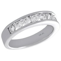 14K White God Channel Set Round Diamond Wedding Band Ladies Engagement Ring 1 Ct