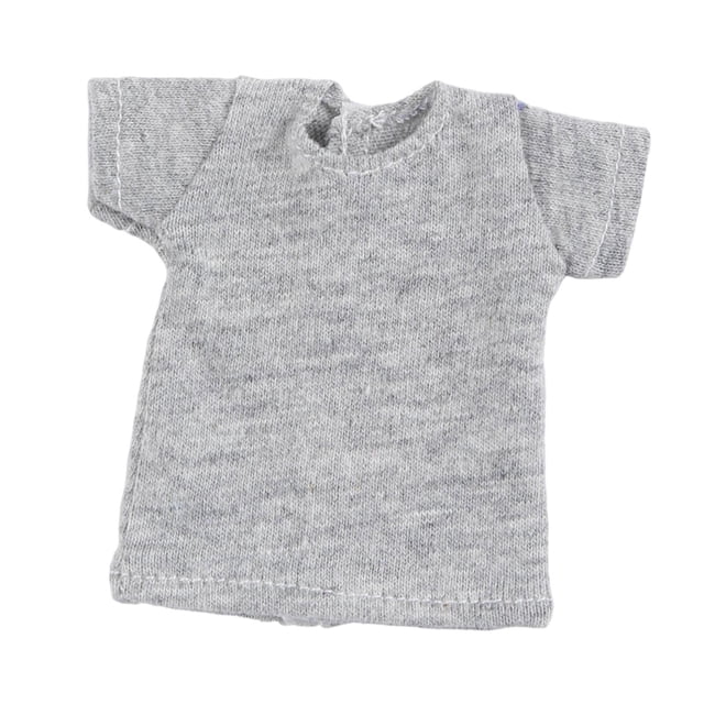 TISHITA 1/6 Female Action Figure Short T Shirt Easy to Wear Practical Female Clothes Gray