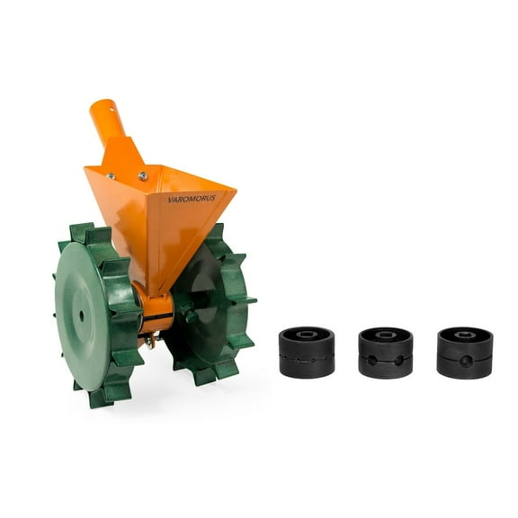 Varomorus Metal Precision Manual Seeder, 1 Row, for Corn, Beans, Onions, Radishes & Beets Hand Planter