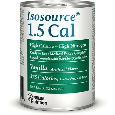 Isosource 1.5 Cal Complete High-Calorie Formula with Fiber, 24x250ml