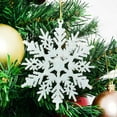 thumbnail image 7 of 36Pcs Christmas Glitter Snowflake Ornaments, 4 Inch Plastic Snowflake Christmas Tree Ornaments Decorations for Winter Wonderland Christmas Party Decorations, White, 7 of 7