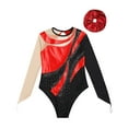 thumbnail image 3 of renvena Body de Danse Athlétique à Manches Longues en Maille avec Strass Brillant pour Filles Rouge 10, 3 of 5