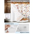 thumbnail image 3 of No Hook Cloth Fabric Shower Curtain with Snap in Liner, Orange Yellow Pumpkins Waterproof Shower Curtains Set with See Through Top Window, Autumn Leaves Retro Bath Curtains Shower 72"x72", 3 of 6