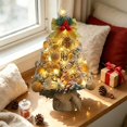 thumbnail image 4 of 2026 Christmas Home Party Decoration Flocked Wintery Mini Tabletop Christmas Tree Before Lit Small Xmas Tree With Velvet Balls Ornaments Desktop Christmas Decor Christmas Celebration Party, 4 of 6