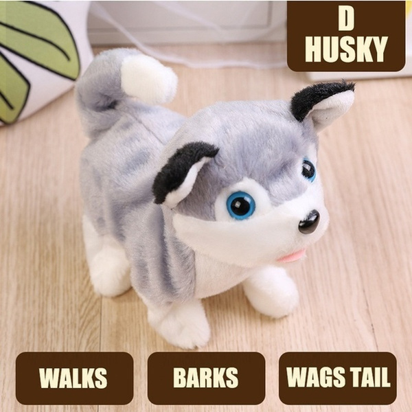 Electric Simulation Dog Plush Toy Teddy Corgi Will Bark, Walk, Wag Its ...